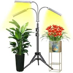 Grow Light with Stand, LED Grow Lamp for Indoor Plants, Tri-Head Sunlike Full Spectrum 150W 315 LEDs Plant Light, Tripod Stand Adjustable 15-47 inch 3 Modes Timer for Indoor Plants Growth