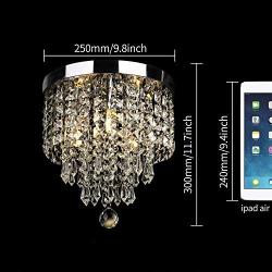 SUNLIHOUSE Modern Crystal Chandelier Ball Fixture Pendant Ceiling Lamp H11.7'' X W9.8'', 3 Light,Mini Modern Chandelier Lighting Fixture for Bedroom, Hallway, Bathroom, Kitchen, Bar