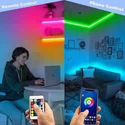 60ft Daybetter Smart Bluetooth Led Lights,5050 RGB Led Strip Lights Kits with Remote, App Control Timer Schedule Led Music Strip Lights(2 Rolls of 30ft)