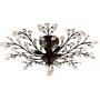 SEOL-LIGHT Vintage Large Crystal Branches Chandeliers Black Ceiling Light Flush Mounted Fixture with 5 Light 200W 31.5''Dia