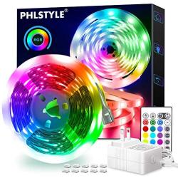 LED Strip Lights 16.4FT/5m, Flexible Color Changing LED Light Strips, with 24 Keys IR Remote Controller 5050 LED Strips, Led Lights for Bedroom, TV, Kitchen, Christmas Decoration