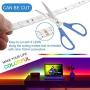 LED Strip Lights, PATIOPTION 16.4ft Waterproof Bluetooth Phone Controller RGB 5050 LED Tape Lights, Music Sync Color Changing LED Strip Lights with Remote for Bedroom, Home Decor, Cabinet, TV, Party