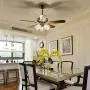 SOZOMO 42'' Modern Ceiling Fan, Indoor Antique Brass Ceiling Fan with Blown Splicing Glass Lampshade, Pull Chain Ceiling Fan Light Fixture For Bedroom, Dining Room. (5 Wooden Blades)