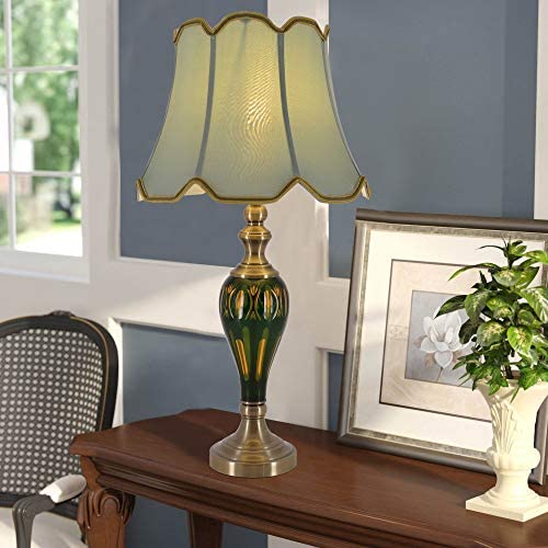 Table Lamp for Living Room Classical 28 inch Glass Green Bedside Lamp for Bedroom Table Lamps for Living Room