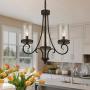 YISIJIE Pendant Lighting with Handblown Clear Seeded Glass Shade, E26 Pendant Light Fixture for Dining Room Lighting fixtures Hanging Kitchen Island RestaurantAdjustable