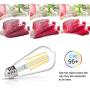 Vintage LED Edison Bulb, 6W, Equivalent 60W, Daylight White 4000k, Non-Dimmable Led Filament Light Bulb, E26 Base, High CRI 95+ Led Bulb, Clear Glass for Bathroom Kitchen Dining Room, Pack of 5
