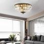 BAYCHEER Round Shaped Clear Crystal Ceiling Lghting Ftures with 3 Lghts Retro Art Dcoration Flush Mount Ceiling Light for Hallway Dining Living Room Kitchen Boudoir 9.84inch (Bronze)