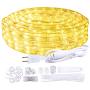 Warm White LED Rope Lights Outdoor Cuttable Waterproof 39ft/12m Plug in Strip Light 432pcs LEDs 110V Flexible Connectable Backyards Decorative Lighting Bedroom Wedding Party Garden