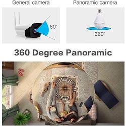 Camera, Include 16gb Card 1080P WiFi Security Camera, 2mp Wireles IP Led Cam,360 Degrees Panoramic vr Home Surveillance Cameras, Motion Detection/Night Vision/Alarm