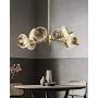 APBEAM Gold Pendant Light with Glass Shade Brass Chandelier Modern Light Fixture for Living Room Dining Room 8 Lights