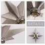 VILUXY Flush Mount Ceiling Light, Satin Nickel Star Light Fixtures Ceiling for Hallway, Entryway, Study Room, Bedroom