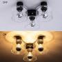 TeHenoo 3-Light Ceiling Light Fixture with 3 Seeded Glass Shade Flush Mount for Dining Room, Bedroom, Cafe, Bar, Corridor, Hallway, Entryway, Passway