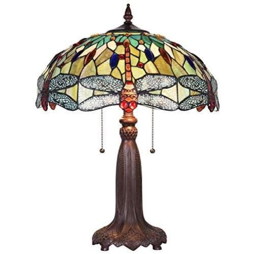 Tiffany Table Lamp, Capulina Handcrafted 18.3'' Stained Glass Antique Lamp Shades, Timeless Art Stunning Stained Glass Table Lamp, Enhance Home, Office, Desk, Entry, Living Room - Gothic Glass Styles