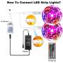 Phopollo Led Strip Lights 60ft 5050 RGB Flexible Led Lights with 44 Keys Remote Controller and 12V Power Supply