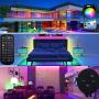 65.6ft LED Strip Lights, Ultra-Long Color Changing LED Light Strip Music Sync, with Bluetooth APP Control + 40 Key Remote RGB LED Lights for Bedroom, Kitchen,Ceiling,Party, DIY Decoration(2x32.8FT)