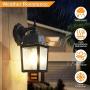 Dusk to Dawn Sensor Outdoor Wall Lantern Waterproof Exterior Wall Mount Lights, E26 LED Bulb Included, Anti-Rust Aluminum Matte Black Wall Sconce with Water Glass Shade for Garage, Patio, Hallway