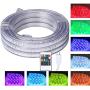 16.4 Feet Flat Flexible LED Rope Lights, Color Changing RGB Strip Light with Remote Control, 8 Colors Multiple Modes, Plug in Novelty Lighting, Connectable and Waterproof for Home Kitchen Outdoor Use