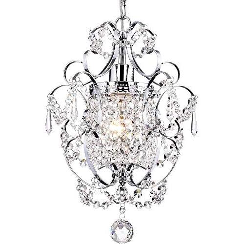 LuFun Modern Crystal Chandeliers,Crystal Pendant Light,Chandelier Lighting Fixtures,Ceiling Light for Living Room Bedroom Restaurant Hallway (1-Light,Chrome)