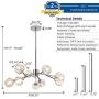 Weesalife Sputnik Chandelers Modern Crystal Pendant Light Chandelier 9 Lights Contemporary Chrome Branches Chandeliers Ceiling Light Fixtures for Dining Room Bedroom Living Room G9 Bulbs