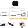 Wire Cage Pendant Light Plug in Light Fixture with On/Off Switch Diamond Shape Hanging Lamp with Vintage Bronze Socket Swag Lighting for Kitchen Island Dining Room Bar Counter (Black, 1 Light)