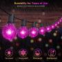 YUNLIGHTS 50FT Color Changing Outdoor String Lights, RGB LED String Lights with 30+3 G40 Globe Bulbs,Dimmable Waterproof String Lights with Remote Control for Christmas, Patio, Cafe, Backyard, Garden
