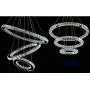 Moooni Round Ring Crystal Chandelier Lighting LED Hanging Pendant Light for Dining Rooms Living Rooms (11.8-19.7 - 27.6 Inches) Chrome