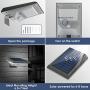 Solar Powered Wall Lights, MoKo Waterproof PIR Motion Sensor Lights with Wide Angle Illumination Outdoor Wireless Security Night Light Lamp for Garden, Yard, Patio, Pathway, Driveway - Silver