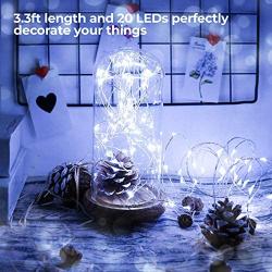 Govee 6 Pack Cool White Fairy String Lights Battery Operated, 3.3ft with 20 LEDs Waterproof Flexible Copper Wire Light for Christmas DIY Decoration Costume Bedroom Patio Parties Wedding Festivals