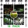 Solar Lights Outdoor 16 Outdoor Lights Garden Solar Lights Outdoor Decorative Waterproof LED Garden Outdoor Solar Lights Pathway Backyard Solar Powered Outdoor for Pathway Walkway Patio Yard Lawn