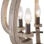 LOG BARN Wood Metal Chandelier, 5-Light Farmhouse Light Fixture for Dining Room, Orb Chandelier Rustic, 17.5” Dia