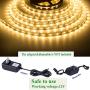 JUNWEN Flexible LED Strip Lights, Warm White,16.4ft 300LEDS 2835 LED Ribbon, String Light, 12V Tape Lights, Non Waterproof, Under Cabinet Childrens Rooms Hallway Staircase Corridor Collectable