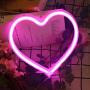 Heart Neon Signs for Wall Decor,USB or Battery Decor Light,Neon Light for Bedroom,LED Neon Decorative Lights for Christmas,Party,Girls Living Room(Pink)