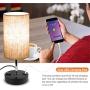 Lifeholder USB Lamp, Table Lamp with Warm White LED Bulb, Bedside Nightstand Lamp Built in Dual USB Port & A Power Outlet, Desk Lamp Perfect for Bedroom, Living Room or Office (Round)