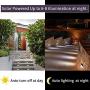 Otdair Solar Deck Lights, 3 LED Solar Step Lights Outdoor Auto On/Off Stainless Steel Solar Stair Lights Waterproof Wireless Solar Powered Lights for Fence Patio Garden Pathway - White 12 Pack