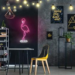 Neon Signs Flamigo, Dimmable Neon Sign with Remote, Led Wall Sign for Cool Room Light, Wall Art, Bedroom Decor, Led Lights for Party and Holiday Decor: UL-Listed Power Adapter, 17.3'' by 6.3''