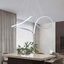 SUNMOO Modern Led Chandelie Pendant Lighting Irregular Not Dimmable Contemporary Led Pendant Light for Living Room, Dinning Room, Bedroom, Kitchen, Restaurant 6000K Cool Light (Silver)