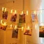 LED Photo String Lights-Magnoloran 20 Photo Clips Battery Powered Fairy Twinkle Lights, Wedding Party Christmas Home Decor Lights for Hanging Photos, Cards and Artwork, Warm White