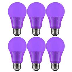 Sunlite 40946 Purple LED A19 3 Watt Medium Base 120 Volt UL Listed LED Light Bulb, last 25,000 Hours, 6 Pack