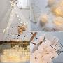 2 Pack Cotton Balls Fairy Lights Battery Operated 10 LEDs Wool Balls String Light 2.15M/6.56ft Warm White D (D:4.5cm/1.77inch) for Bedroom,Party,Indoor,Wedding,Festival Decor