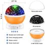 Snoky Moon Star Projector Night Light for Kids, 4 Led Bulbs 9 Light Color Changing 360°Rotating Lamp- Best Gifts