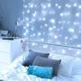 JMEXSUSS 300LED White Valentines Lights Curtain Lights with Remote,8 Modes Curtain String Lights Plug in Fairy Curtain Lights for Bedroom Wall Party Backdrop Valentines (White)