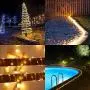 Solar Rope Lights Outdoor String Lights , 2 Pack 65.6ft 20M 200 LED Waterproof Solar Rope Tube for Garden, Fence, Yard, Party, Wedding,Christmas Tree Décor