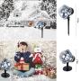 Christmas Projector Lights Outdoor Waterproof Snowflake LED Light Projector Lamp Rotating Snowfall Landscape Spotlights with Remote Control for Xmas Party Wedding Garden Indoor Outdoor Decor