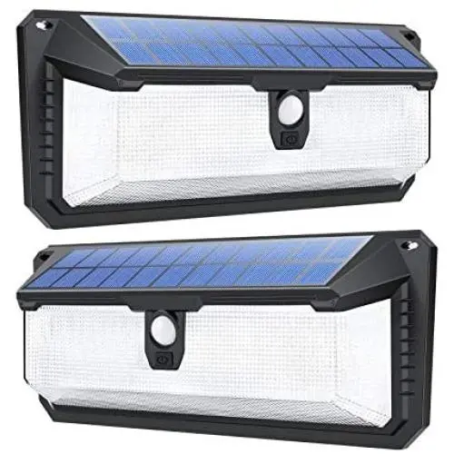 KOMINT Solar Motion Lights Outdoor, 258 LEDs Super Bright LED Solar Lights Outdoor IP65 Waterproof Outdoor Solar Lights for Garden Fence Patio Backyard Garage(2 Pack)