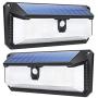 KOMINT Solar Motion Lights Outdoor, 258 LEDs Super Bright LED Solar Lights Outdoor IP65 Waterproof Outdoor Solar Lights for Garden Fence Patio Backyard Garage(2 Pack)