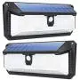 KOMINT Solar Motion Lights Outdoor, 258 LEDs Super Bright LED Solar Lights Outdoor IP65 Waterproof Outdoor Solar Lights for Garden Fence Patio Backyard Garage(2 Pack)