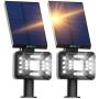 TBI 21 LEDs Solar Landscape Spotlights, 200ft Lighting Distance - Waterproof Solar Powered Wall Lights - 2-in-1 Wireless Outdoor Landscaping Lights for Yard Garden Driveway Porch Walkway Pool 2-Pack