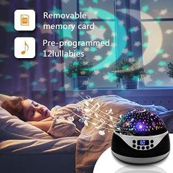 Star Projector Night Light for Kids,Baby Night Light Projector for Bedroom - with Moon Timer Remote and Music Speaker - Best Gift for Kids - Black