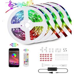 LED Lights for Bedroom 100ft,5050 RGB LED Light Strip Sync to Music with Bluetooth Remote App Controlled Color Changing LED Lights for Bedroom,Party,Room Decor