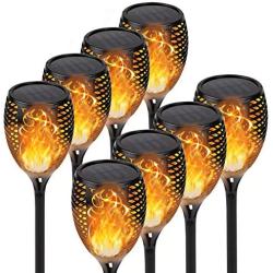 【Upgraded 8Pack Torches】Solar Lights Outdoor, 33LED Solar Torch Lights with Dancing Flickering Flames, Waterproof Landscape Decoration Flame Lights for Garden Pathway Yard-Auto On/Off Dusk to Dawn